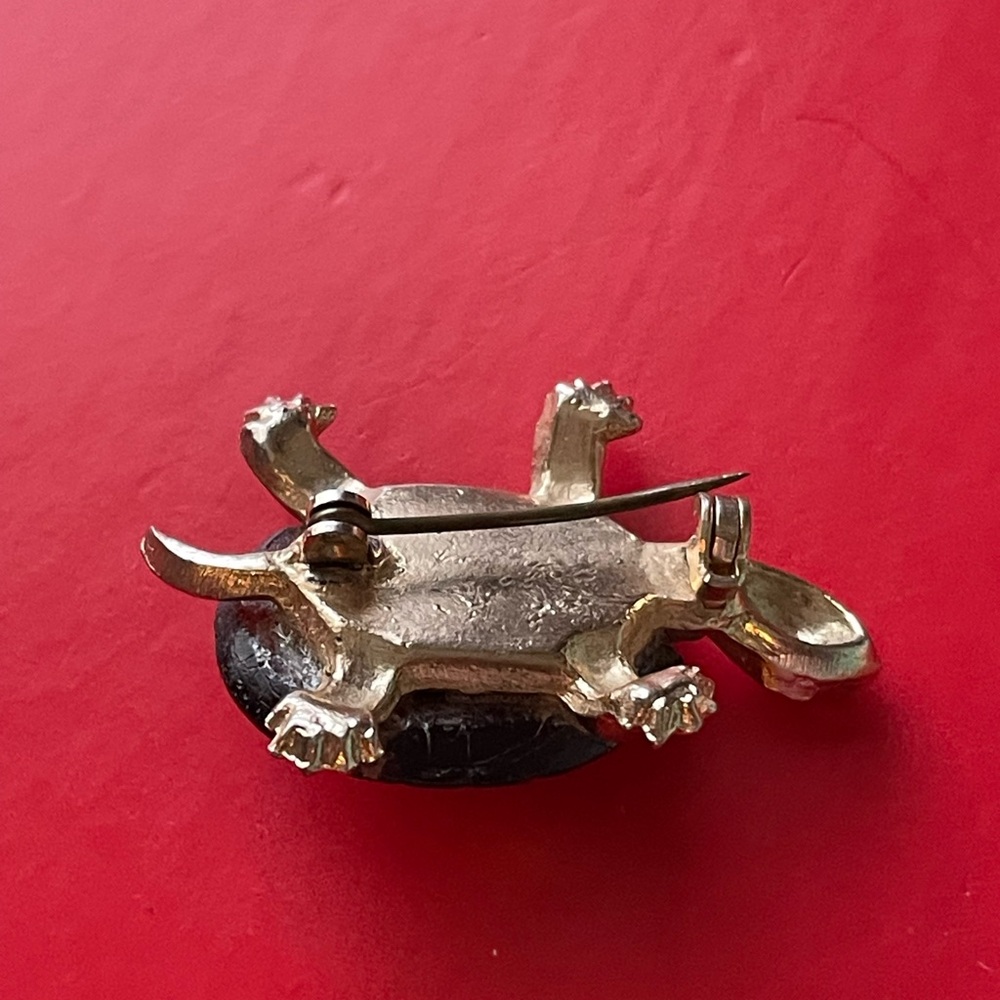 VINTAGE Brooch,Gold and Brown Turtle Brooch - Picture 7 of 8